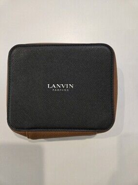 NWOT Lanvin Black and Brown Toiletry Case with Contrast Sides